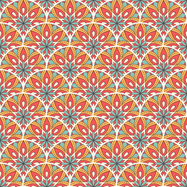 Colorful mandala seamless pattern illustration