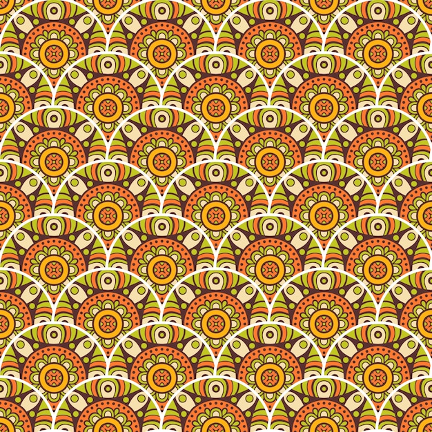 Colorful mandala seamless pattern illustration