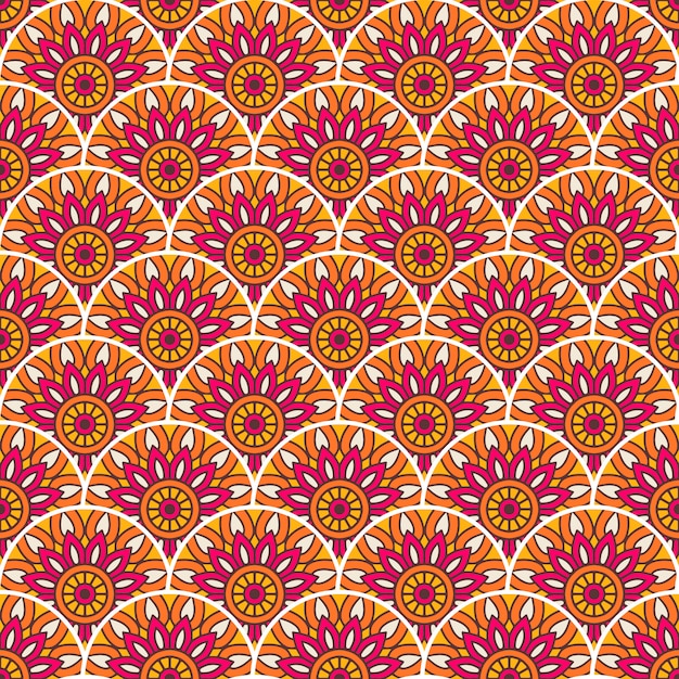 Colorful mandala seamless pattern illustration