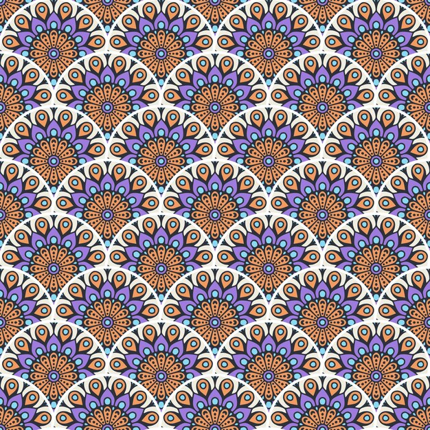 Vector colorful mandala seamless pattern illustration