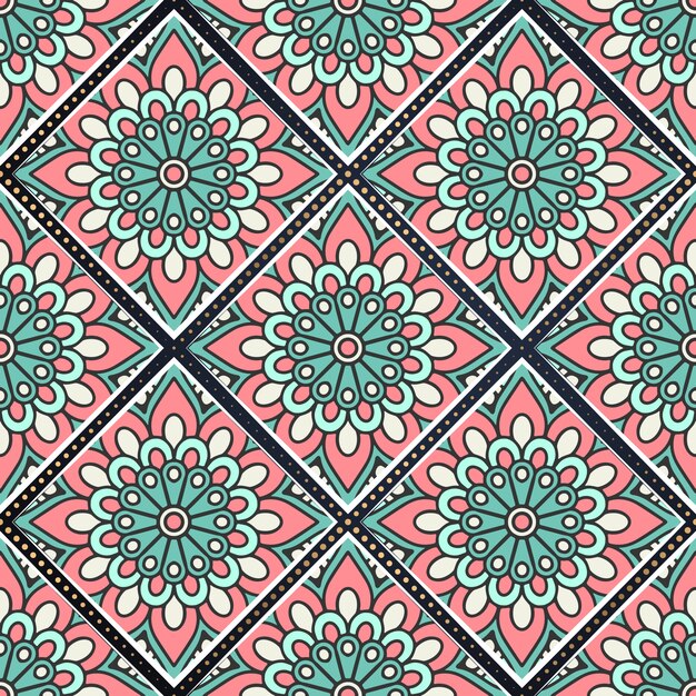 Colorful mandala seamless pattern