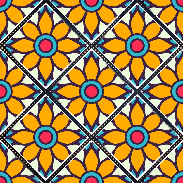 Colorful mandala seamless pattern