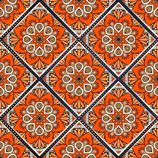 Vector colorful mandala seamless pattern