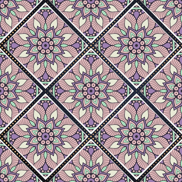 Colorful mandala seamless pattern