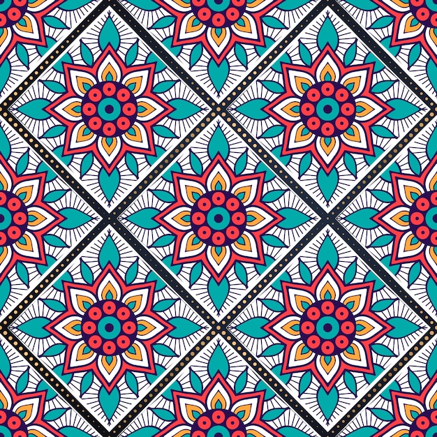 Colorful mandala seamless pattern