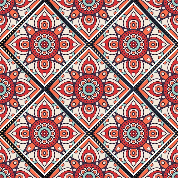 Colorful mandala seamless pattern