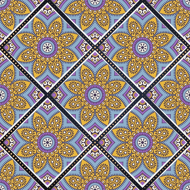 Colorful mandala seamless pattern