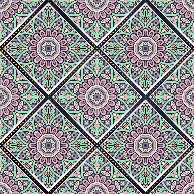 Colorful mandala seamless pattern