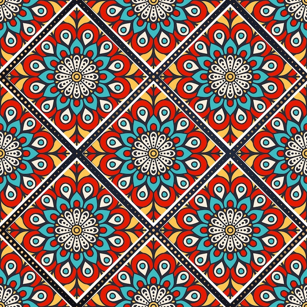 Colorful mandala seamless pattern