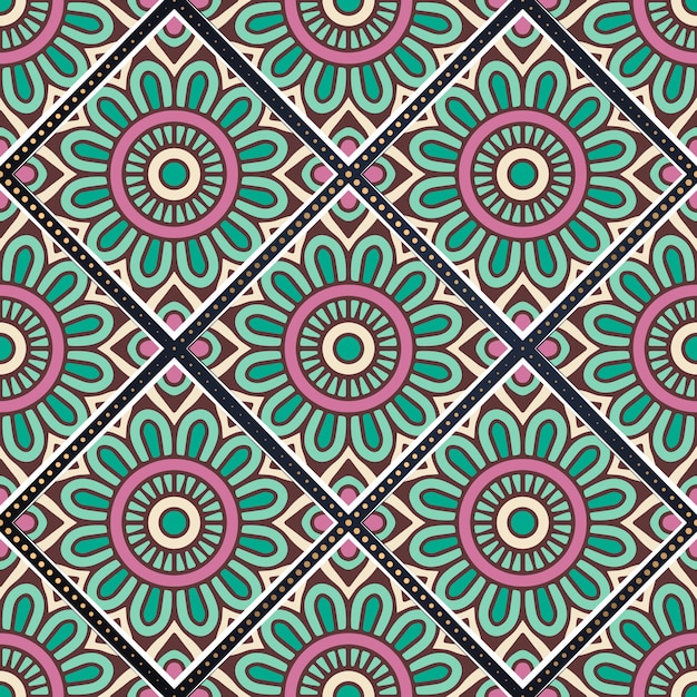 Colorful mandala seamless pattern