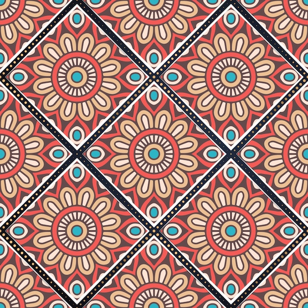 Colorful mandala seamless pattern