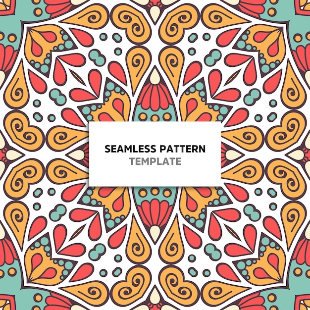 Colorful mandala seamless pattern