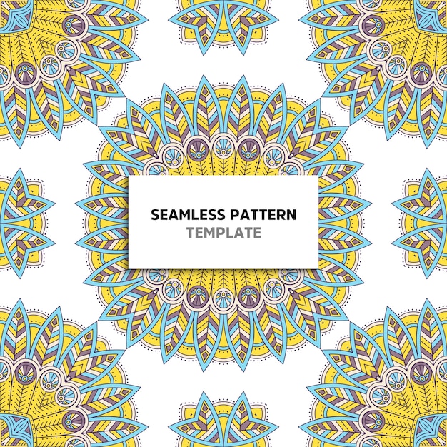 Colorful mandala seamless pattern