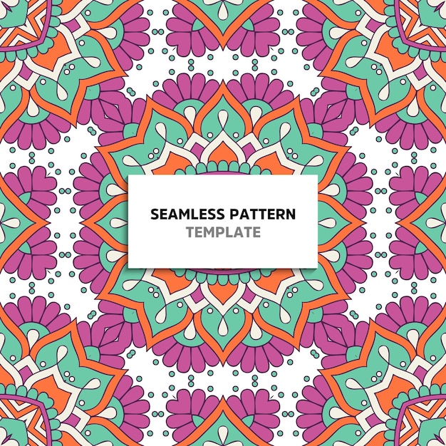 Colorful mandala seamless pattern