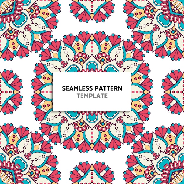 Colorful mandala seamless pattern