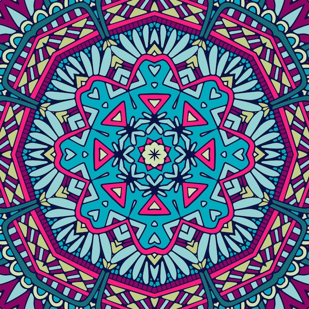 colorful Mandala seamless pattern.