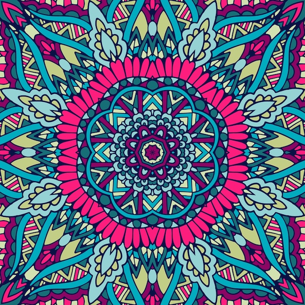 colorful Mandala seamless pattern.