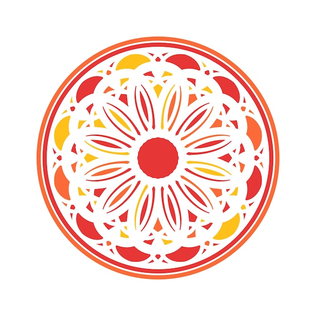 Vettore ornamento circolare di vettore di mandala colorato