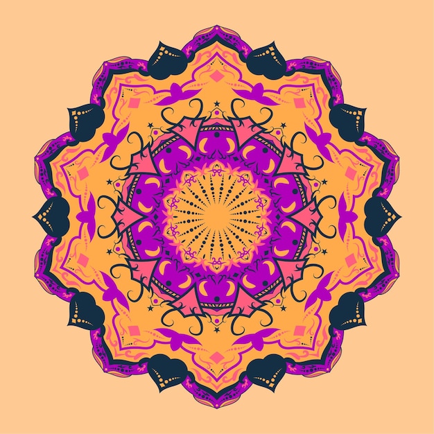 красочные векторные иллюстрации мандалы с цветочным узором