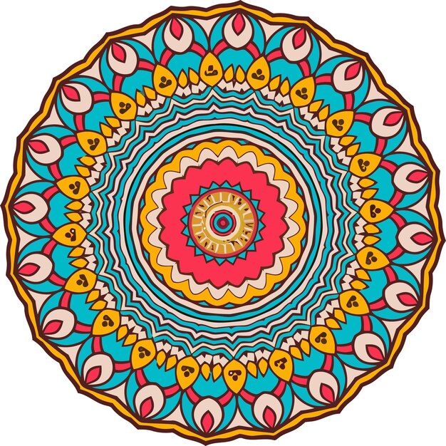 Colorful mandala with floral ornament antistress therapy patterns