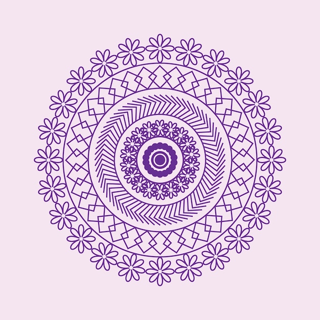 Красочная мандала с цветочным орнаментом премиум вектор