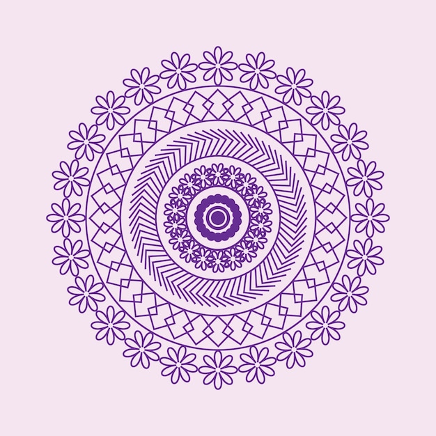 Colorful mandala with floral ornament premium Vector