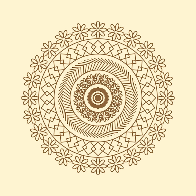 Colorful mandala with floral ornament premium Vector