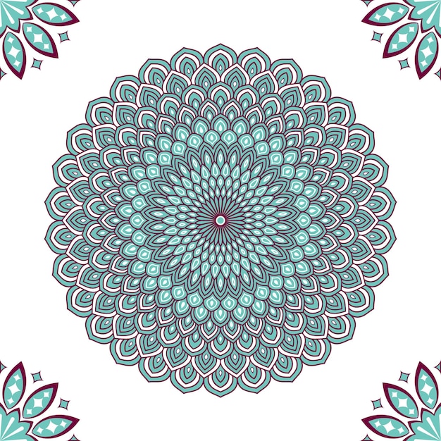 Colorful mandala with floral ornament