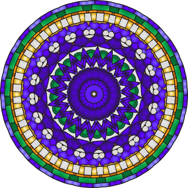 Colorful mandala with floral shapes weave design elements