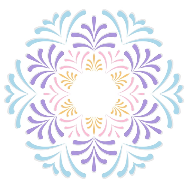 Colorful mandala with floral shapes