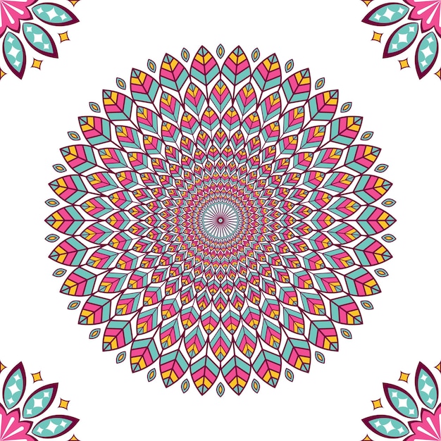 Mandala colorato con forme floreali