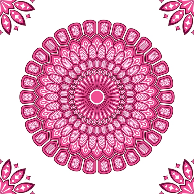 Colorful mandala with floral shapes