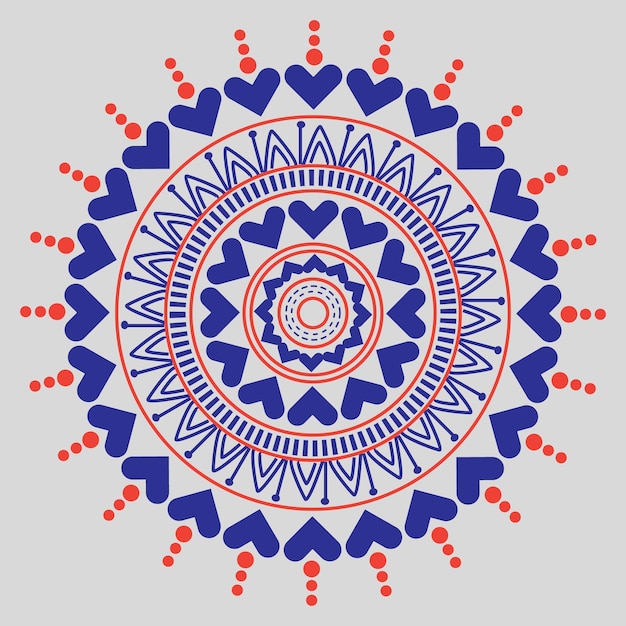 Colorful mandala with floral shapes