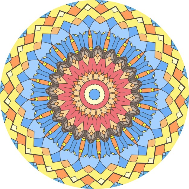Colorful mandala with floral shapes