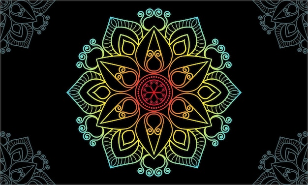 Vector a colorful mandala with a pattern of different colors.
