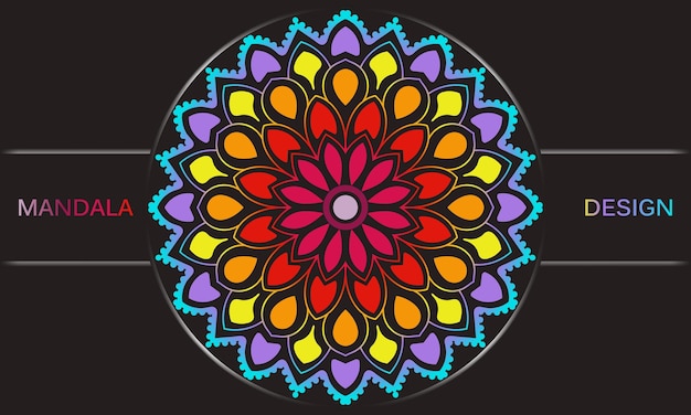 A colorful mandala with a rainbow pattern