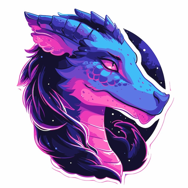 Colorful Manga Dragon Vibrant Fantasy Portrait in Digital Art