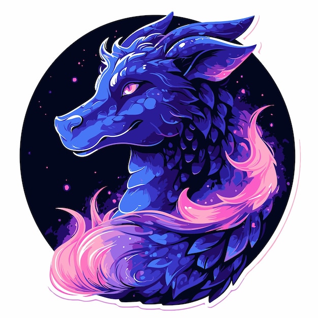 Colorful Manga Dragon Vibrant Fantasy Portrait in Digital Art