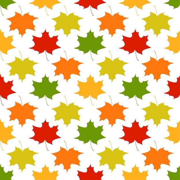 Colorful maple leaves autumn vector seamless pattern