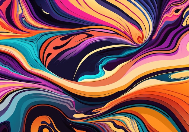 Vector colorful marbling texture creative background with abstract waves