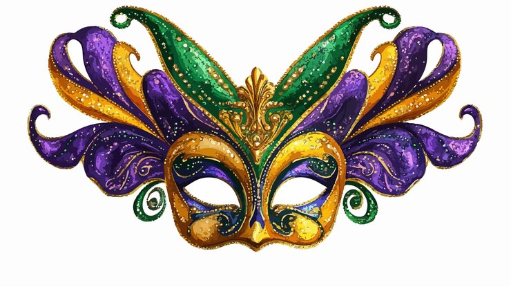 Vector colorful mardi gras masks vector illustration on white background