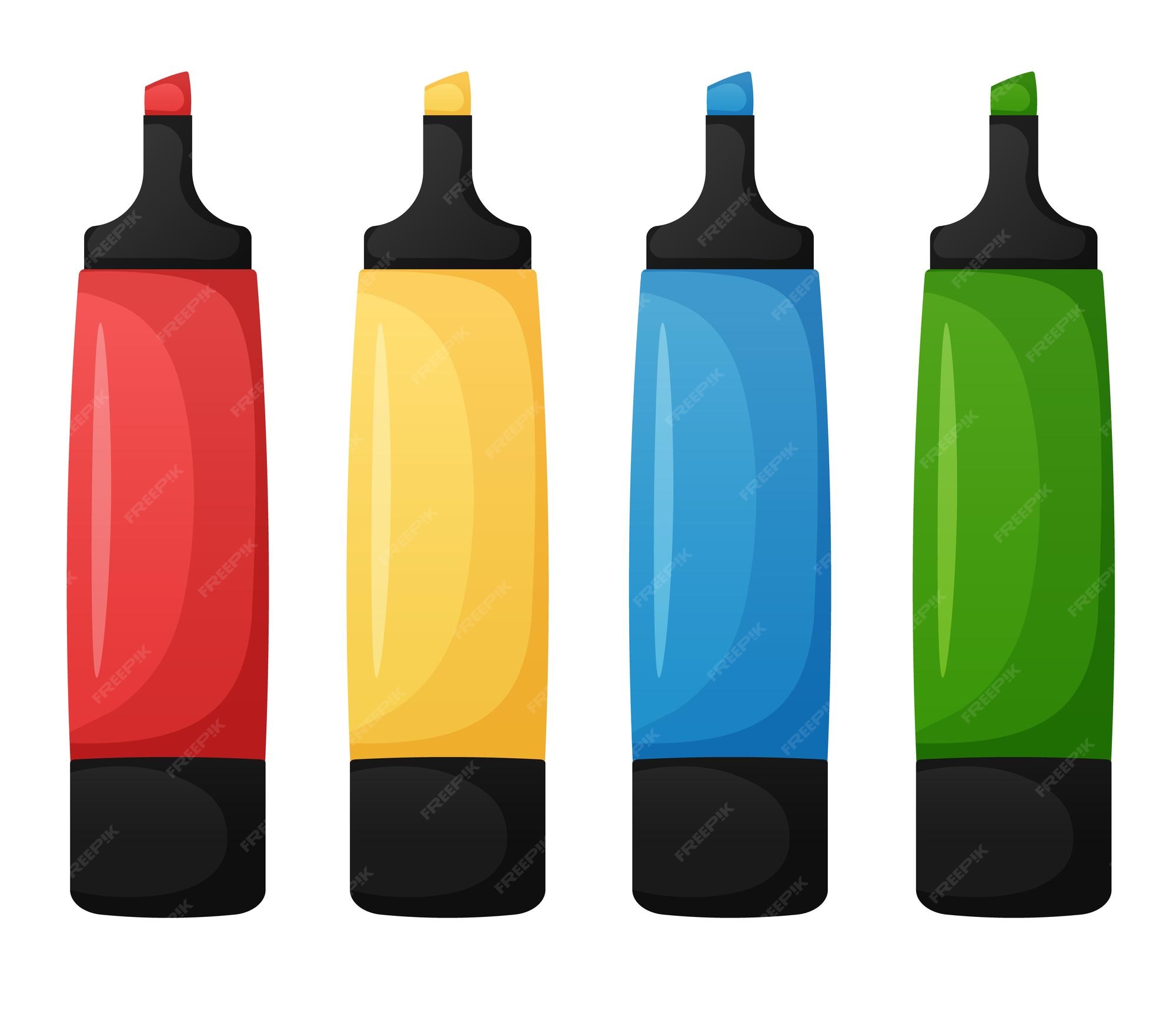 Premium Vector Colorful markers pen school equipment elements