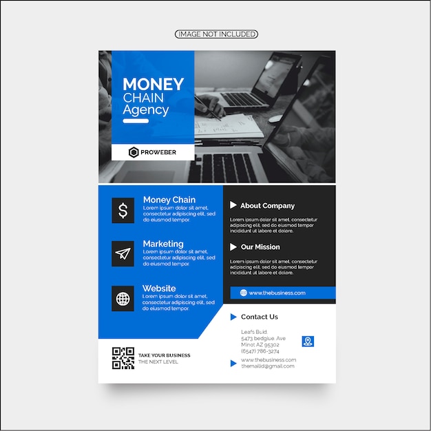 Colorful marketing business agency flyer  