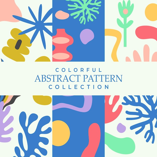 Красочный узор матисс абстрактная форма иллюстрации векторная коллекция клип арт шаблон текстиля