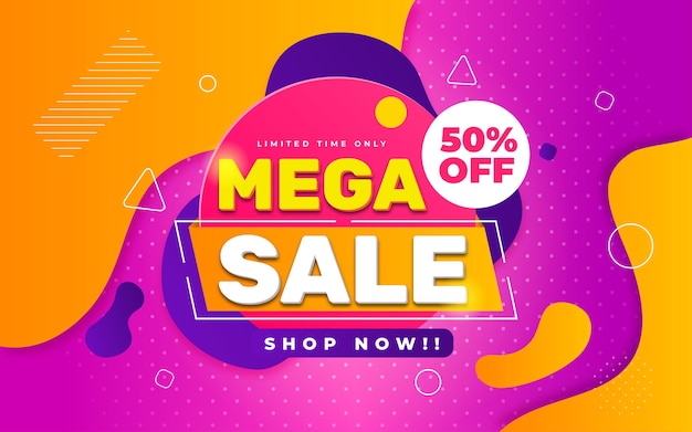 Colorful mega sale background