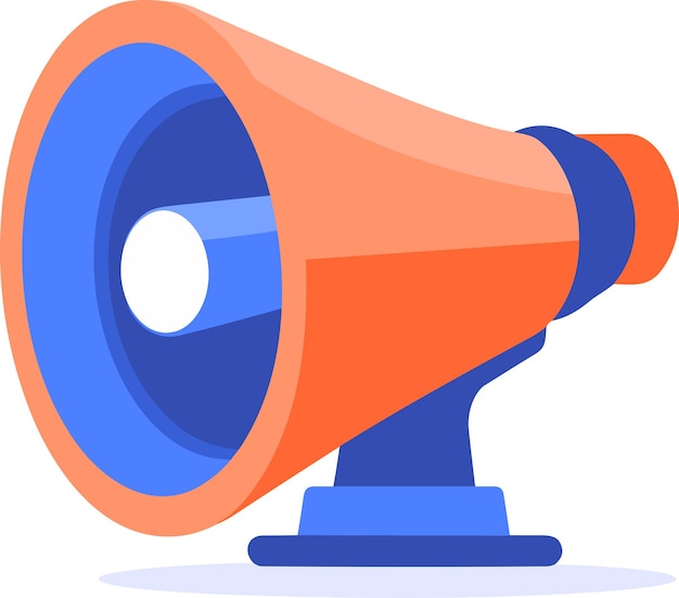 colorful megaphone for advertising in UX UI flat style isolated on background