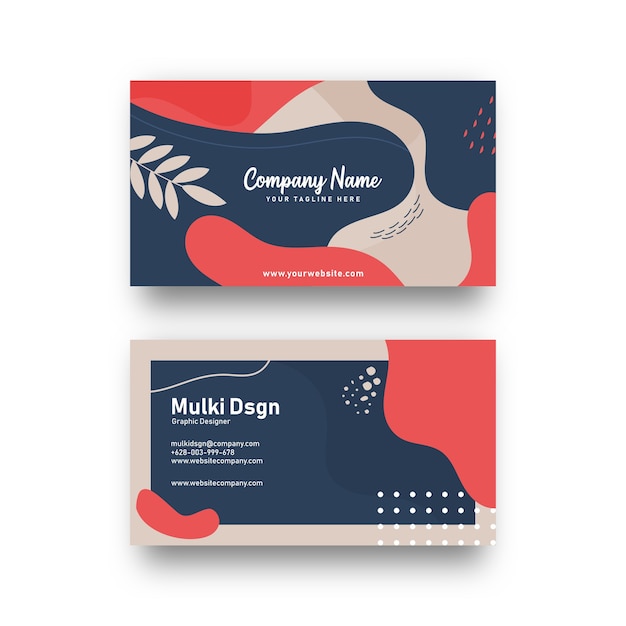 Vector colorful memphis business card