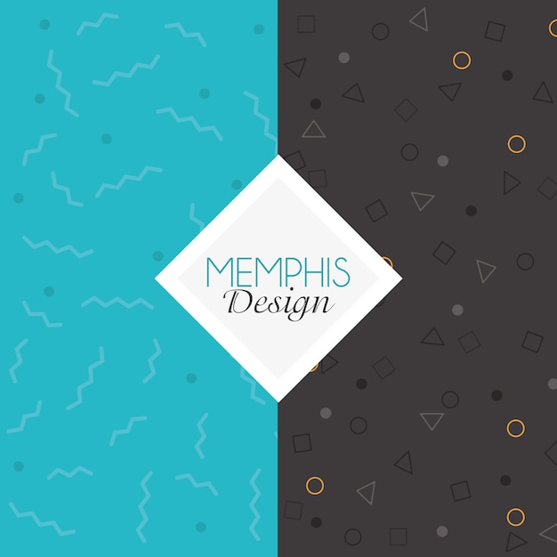 Colorful memphis patterns set