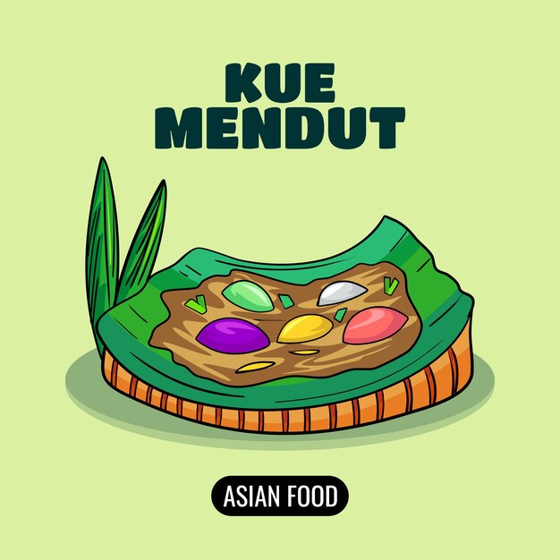 Colorful mendut cake vector illustration design asian food