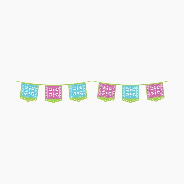 Vector colorful mexican bunting decoration